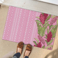 Women's Day Samoa Malu Tattoo Inspired Mix Teuila Rubber Doormat Rose Pink LT7 - Polynesian Pride