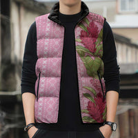 Women's Day Samoa Malu Tattoo Inspired Mix Teuila Sleeveless Puffer Jacket Rose Pink LT7 - Polynesian Pride