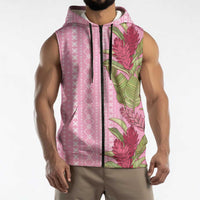Women's Day Samoa Malu Tattoo Inspired Mix Teuila Sleeveless Zip Hoodie Rose Pink LT7 - Polynesian Pride