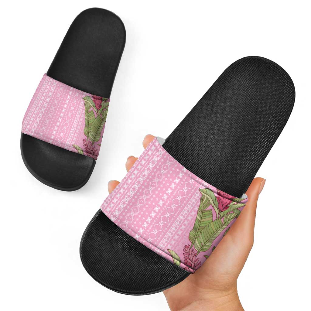 Women's Day Samoa Malu Tattoo Inspired Mix Teuila Slide Sandals Rose Pink LT7 - Polynesian Pride
