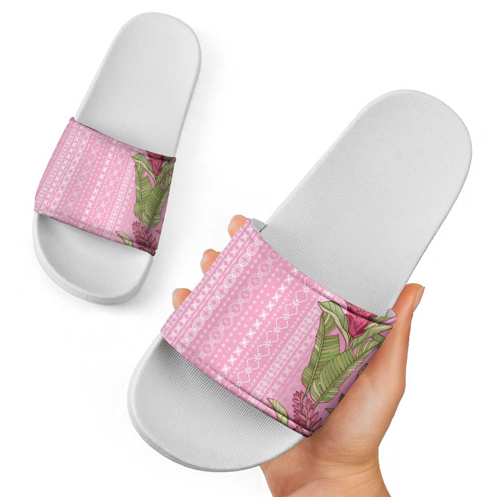 Women's Day Samoa Malu Tattoo Inspired Mix Teuila Slide Sandals Rose Pink LT7 - Polynesian Pride