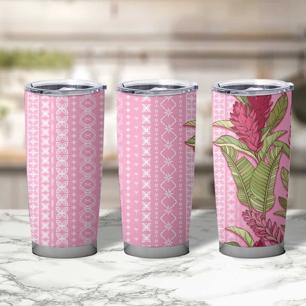Women's Day Samoa Malu Tattoo Inspired Mix Teuila Tumbler Cup Rose Pink LT7 - Polynesian Pride