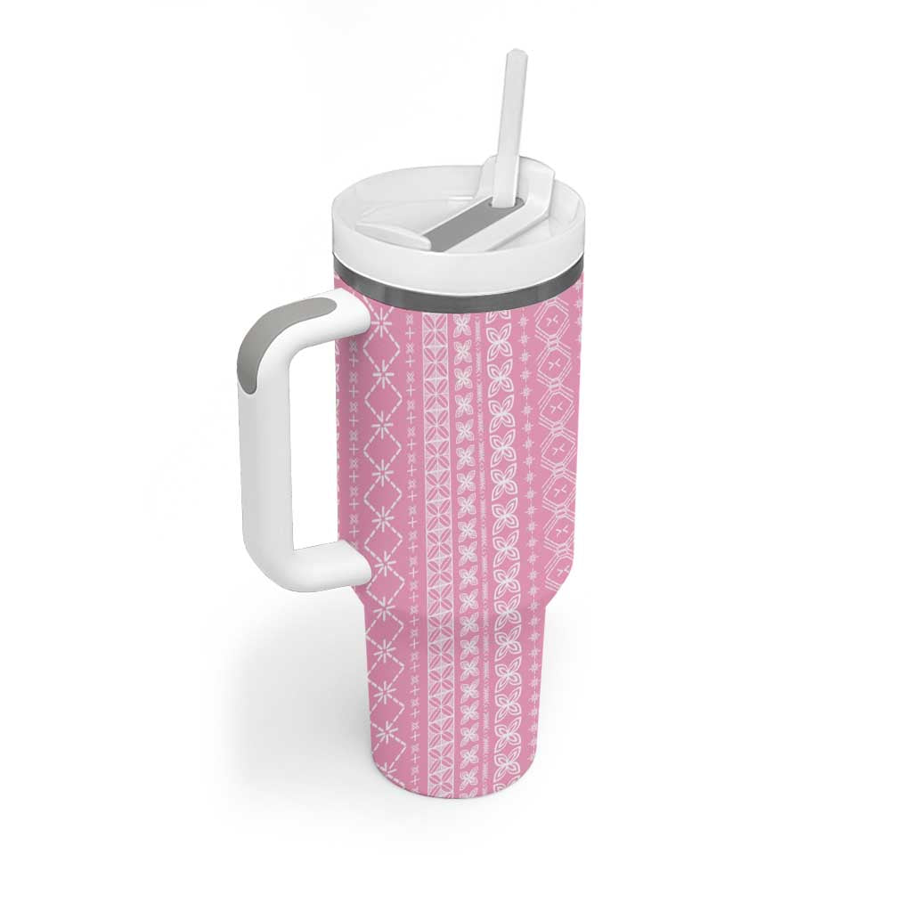 Women's Day Samoa Malu Tattoo Inspired Mix Teuila Tumbler With Handle Rose Pink LT7 - Polynesian Pride