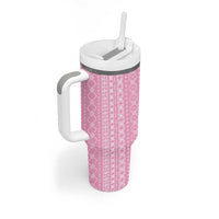 Women's Day Samoa Malu Tattoo Inspired Mix Teuila Tumbler With Handle Rose Pink LT7 - Polynesian Pride