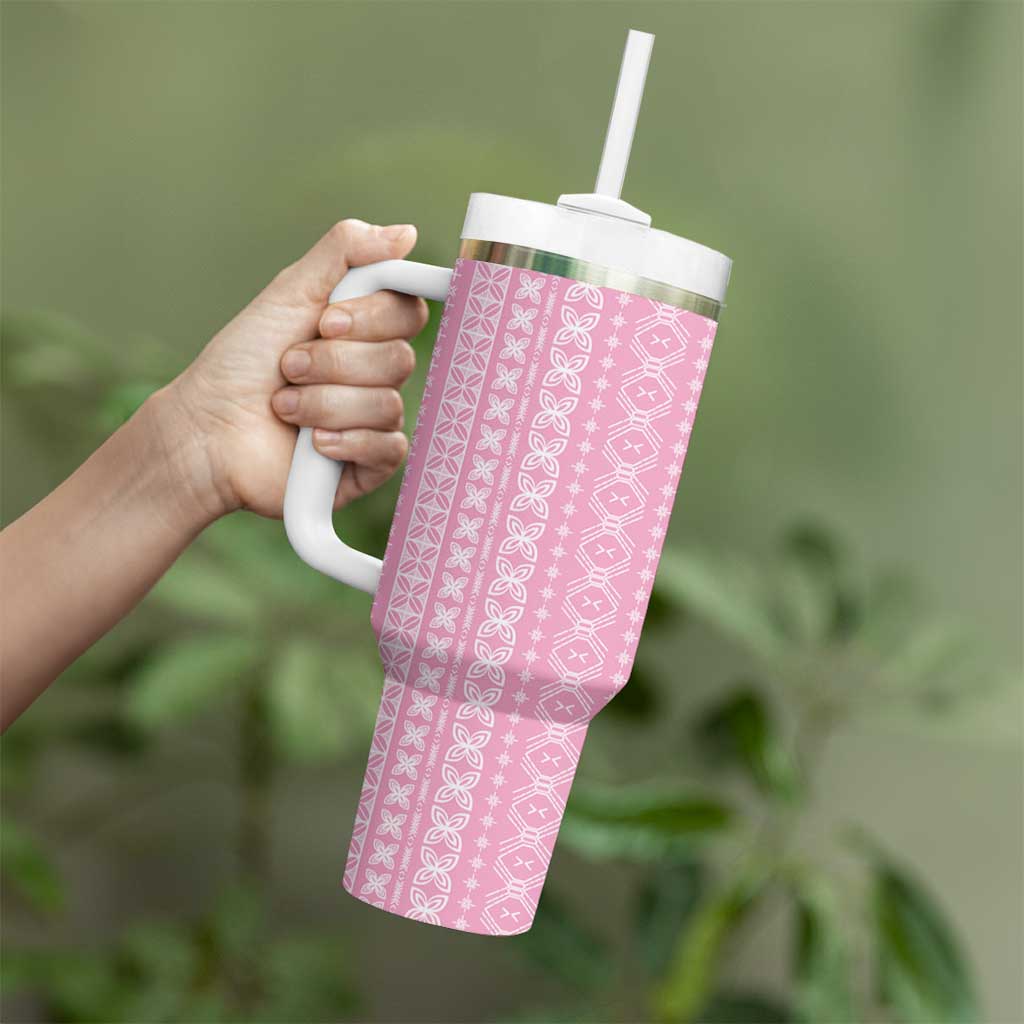 Women's Day Samoa Malu Tattoo Inspired Mix Teuila Tumbler With Handle Rose Pink LT7 - Polynesian Pride