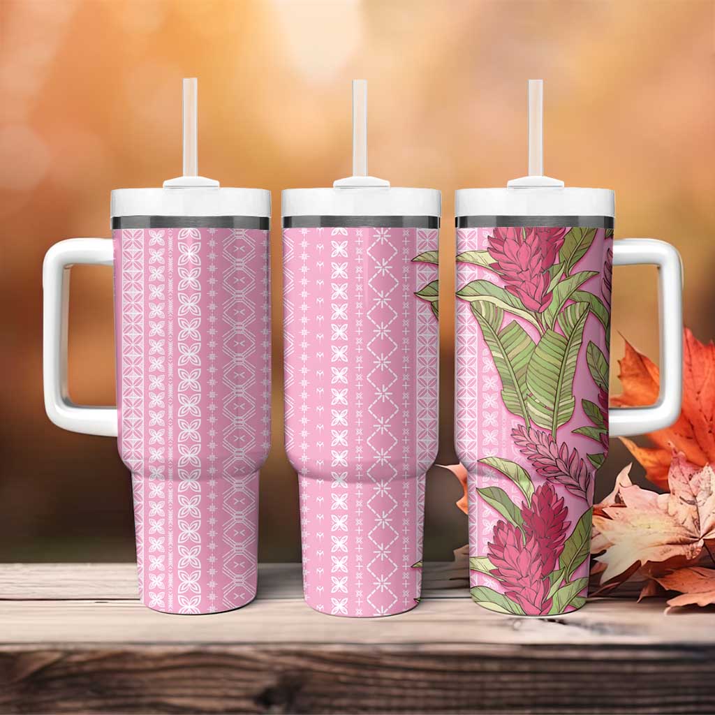 Women's Day Samoa Malu Tattoo Inspired Mix Teuila Tumbler With Handle Rose Pink LT7 - Polynesian Pride