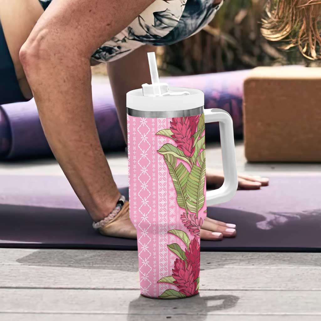 Women's Day Samoa Malu Tattoo Inspired Mix Teuila Tumbler With Handle Rose Pink LT7 - Polynesian Pride