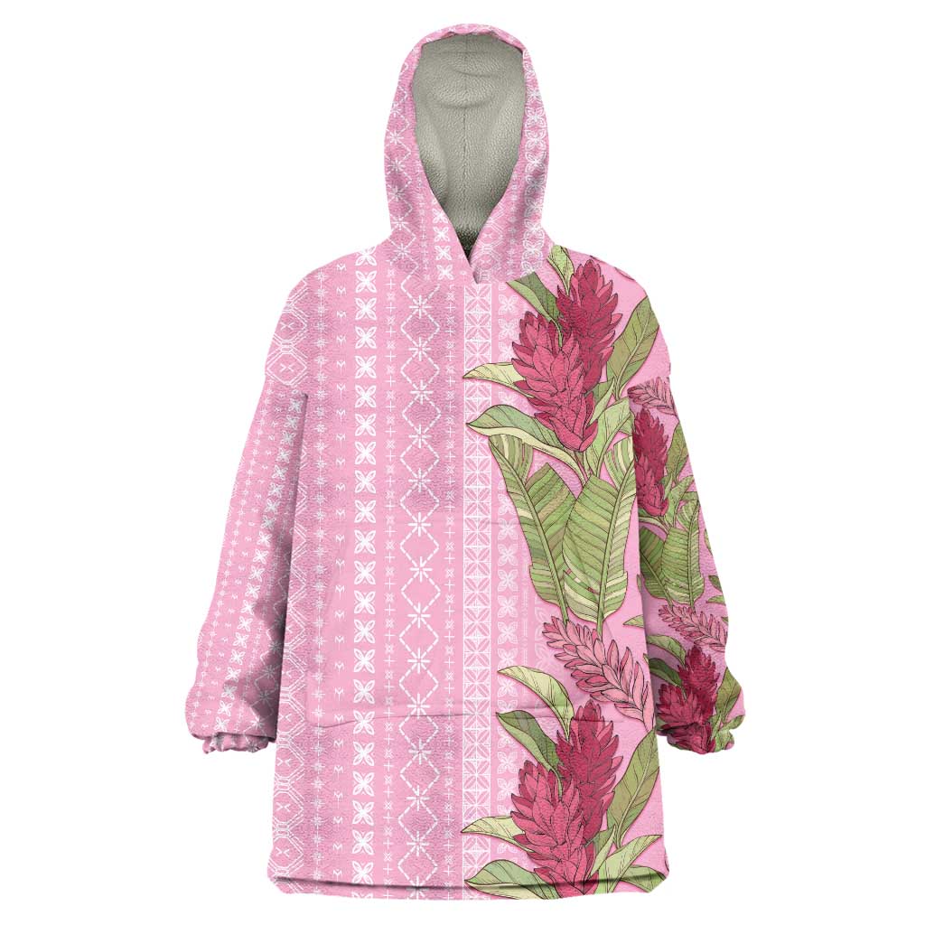 Women's Day Samoa Malu Tattoo Inspired Mix Teuila Wearable Blanket Hoodie Rose Pink LT7 One Size Rose Pink - Polynesian Pride