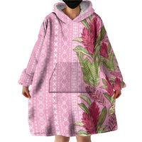 Women's Day Samoa Malu Tattoo Inspired Mix Teuila Wearable Blanket Hoodie Rose Pink LT7 - Polynesian Pride