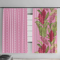 Women's Day Samoa Malu Tattoo Inspired Mix Teuila Window Curtain Rose Pink LT7 With Hooks Rose Pink - Polynesian Pride