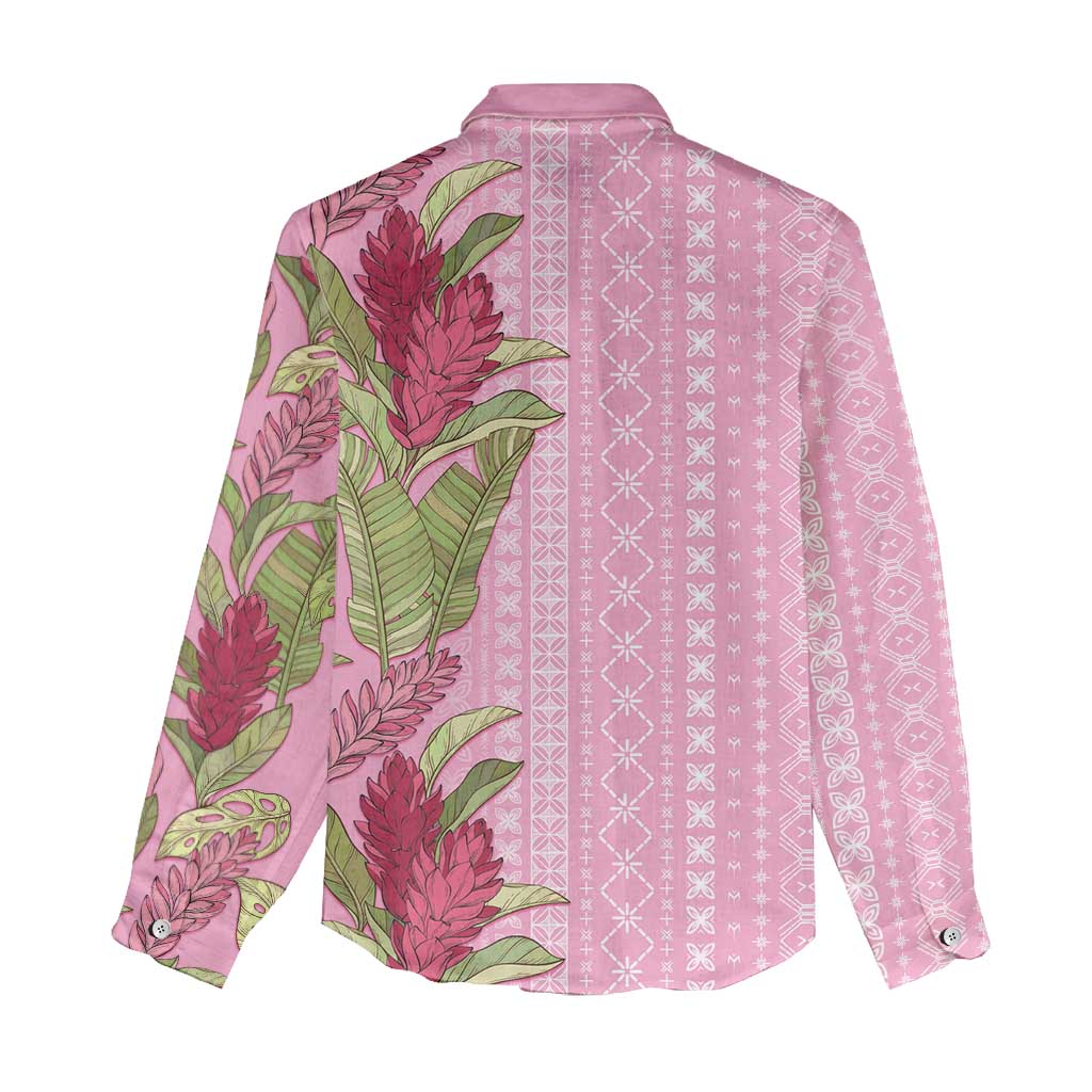 Women's Day Samoa Malu Tattoo Inspired Mix Teuila Women Casual Shirt Rose Pink LT7 - Polynesian Pride