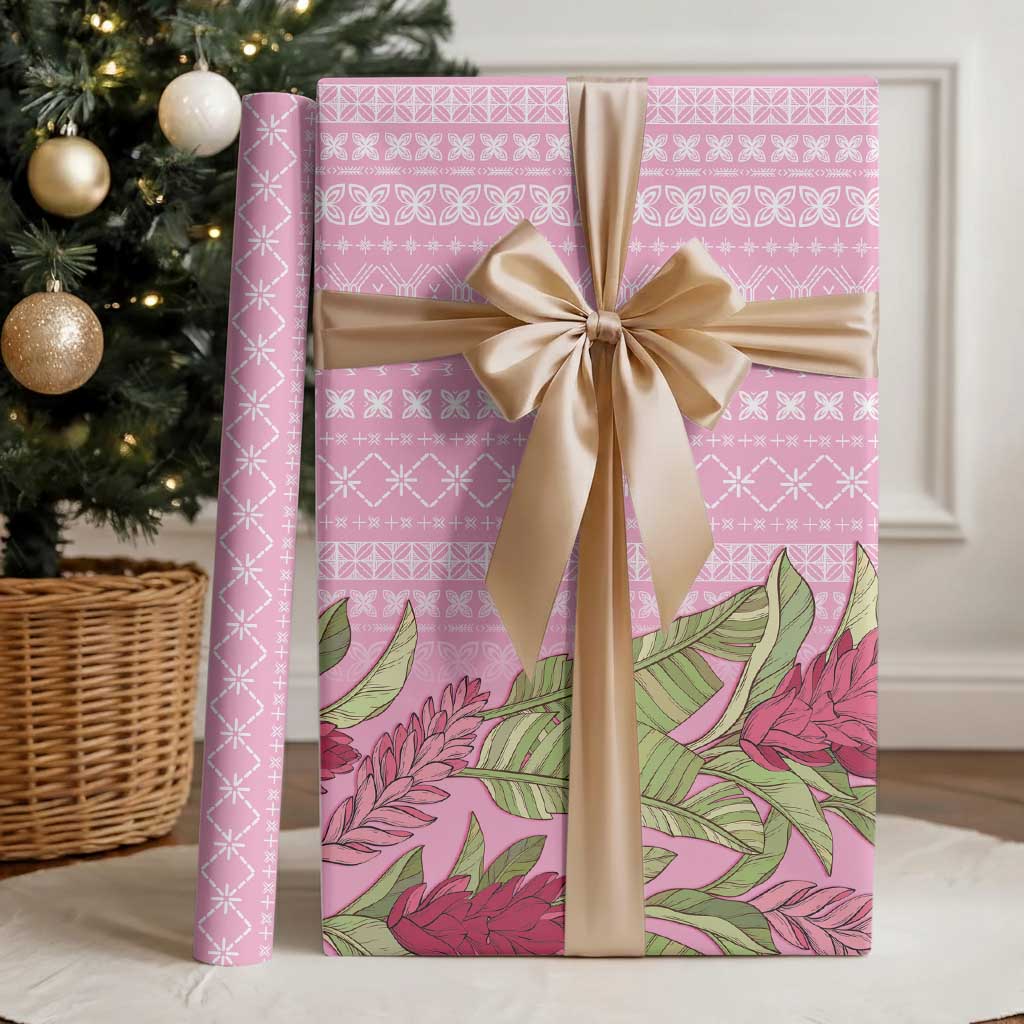 Women's Day Samoa Malu Tattoo Inspired Mix Teuila Wrapping Paper Rose Pink LT7 - Polynesian Pride