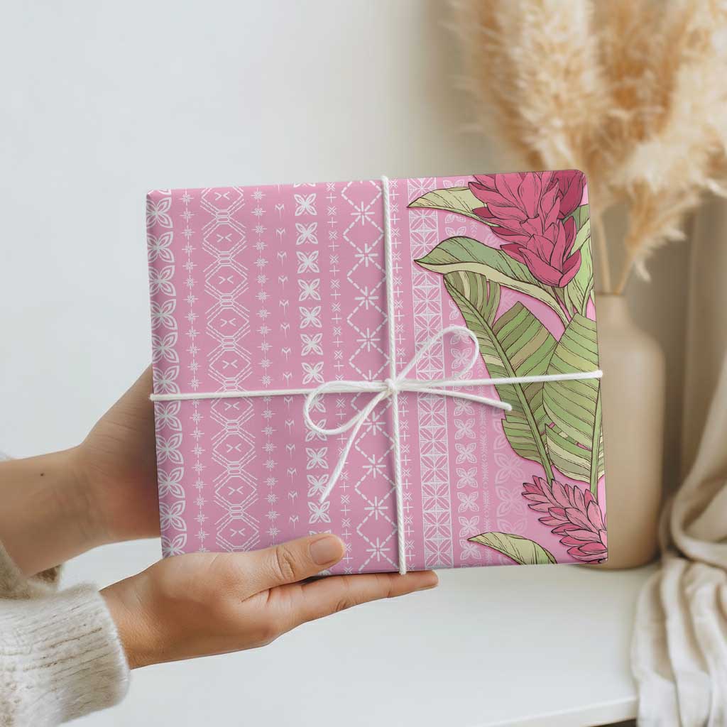Women's Day Samoa Malu Tattoo Inspired Mix Teuila Wrapping Paper Rose Pink LT7 - Polynesian Pride