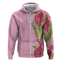 Women's Day Samoa Malu Tattoo Inspired Mix Teuila Zip Hoodie Rose Pink LT7 Zip Hoodie Rose Pink - Polynesian Pride