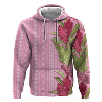 Women's Day Samoa Malu Tattoo Inspired Mix Teuila Zip Hoodie Rose Pink LT7 Pullover Hoodie Rose Pink - Polynesian Pride