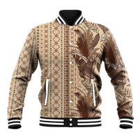 Women's Day Samoa Malu Tattoo Inspired Mix Teuila Baseball Jacket Vintage Tapa LT7 Unisex Beige - Polynesian Pride