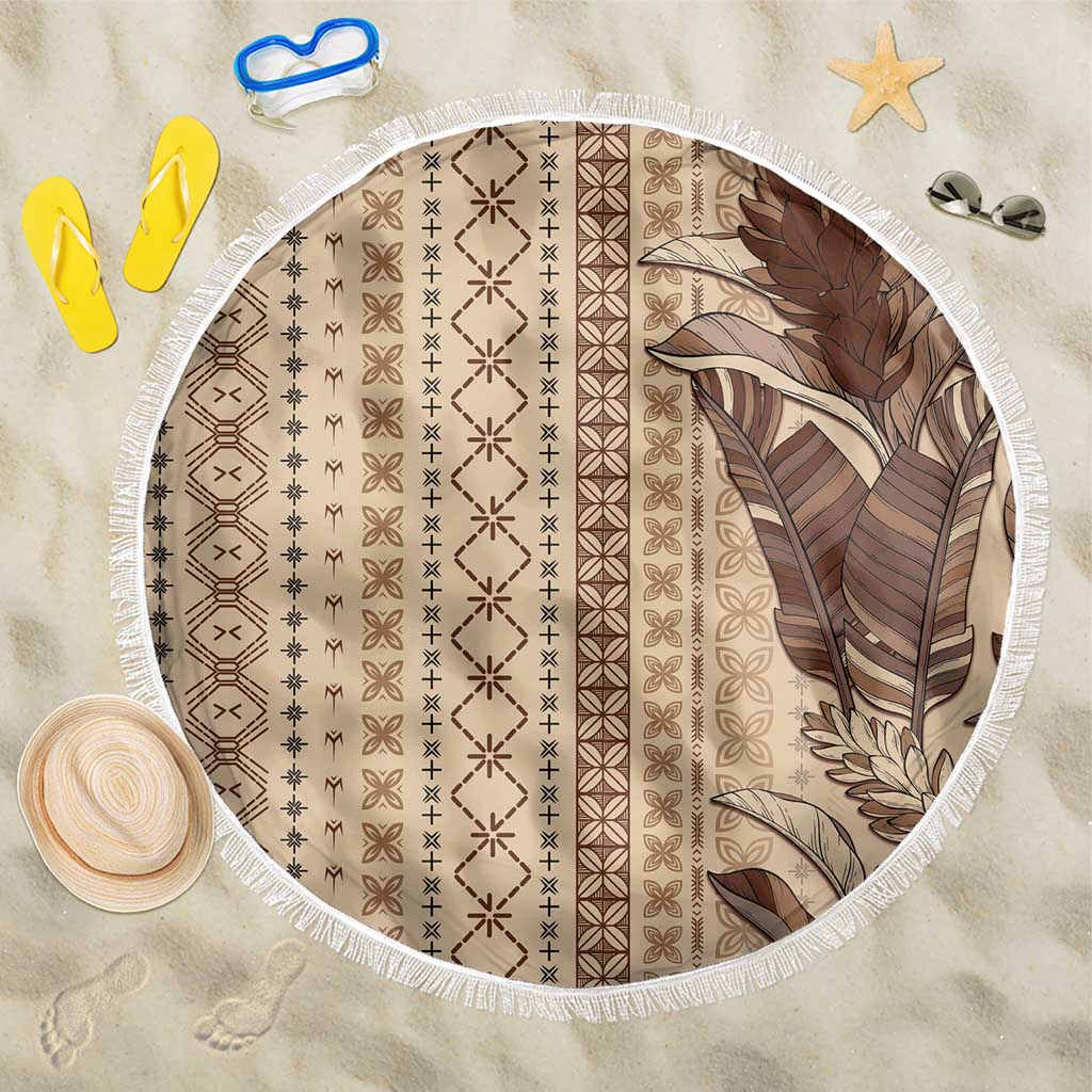 Women's Day Samoa Malu Tattoo Inspired Mix Teuila Beach Blanket Vintage Tapa LT7 One Size 150cm Beige - Polynesian Pride