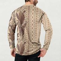 Women's Day Samoa Malu Tattoo Inspired Mix Teuila Button Sweatshirt Vintage Tapa LT7 - Polynesian Pride