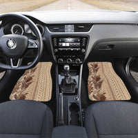 Women's Day Samoa Malu Tattoo Inspired Mix Teuila Car Mats Vintage Tapa LT7 Set 2pcs - Front Beige - Polynesian Pride