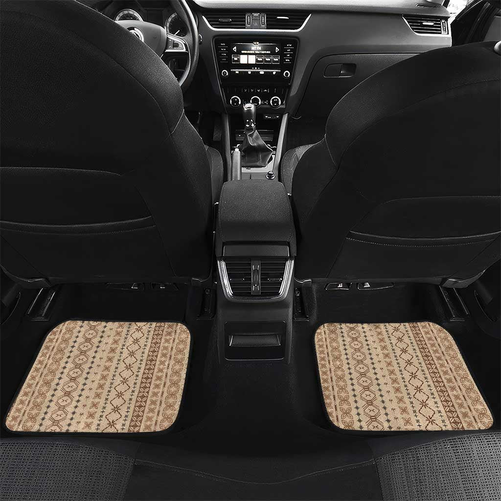 Women's Day Samoa Malu Tattoo Inspired Mix Teuila Car Mats Vintage Tapa LT7 Set 2pcs - Back Beige - Polynesian Pride