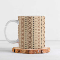 Women's Day Samoa Malu Tattoo Inspired Mix Teuila Ceramic Mug Vintage Tapa LT7 Beige - Polynesian Pride