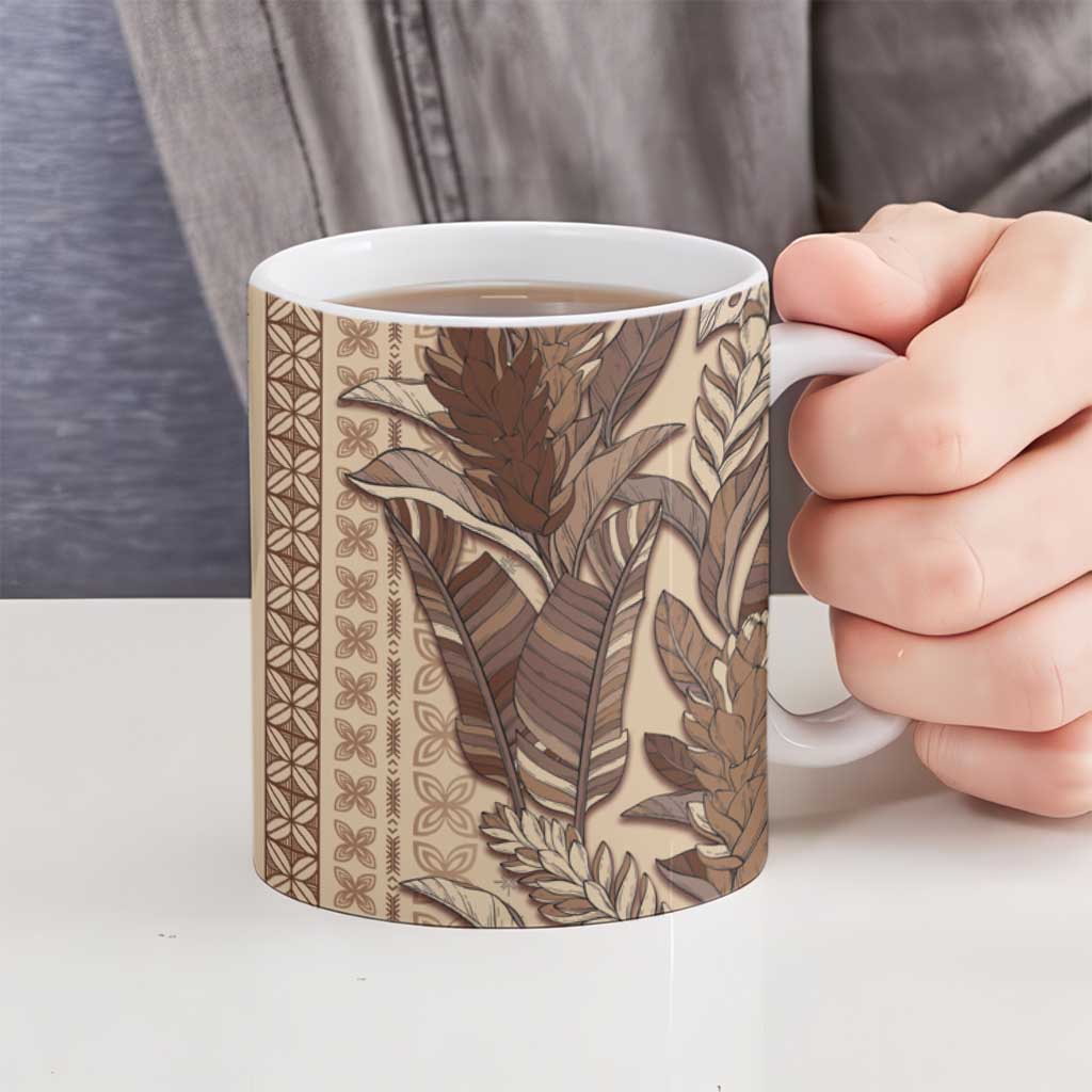 Women's Day Samoa Malu Tattoo Inspired Mix Teuila Ceramic Mug Vintage Tapa LT7 - Polynesian Pride