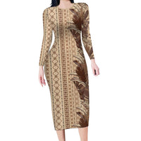 Women's Day Samoa Malu Tattoo Inspired Mix Teuila Family Matching Long Sleeve Bodycon Dress and Hawaiian Shirt Vintage Tapa