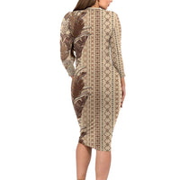Women's Day Samoa Malu Tattoo Inspired Mix Teuila Family Matching Long Sleeve Bodycon Dress and Hawaiian Shirt Vintage Tapa