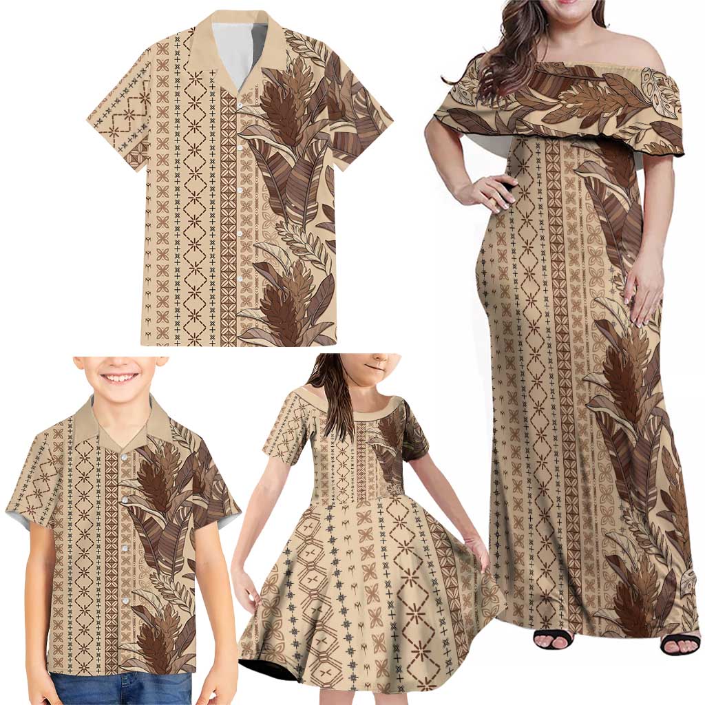 Women's Day Samoa Malu Tattoo Inspired Mix Teuila Family Matching Off Shoulder Maxi Dress and Hawaiian Shirt Vintage Tapa LT7 - Polynesian Pride