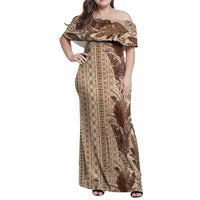 Women's Day Samoa Malu Tattoo Inspired Mix Teuila Family Matching Off Shoulder Maxi Dress and Hawaiian Shirt Vintage Tapa