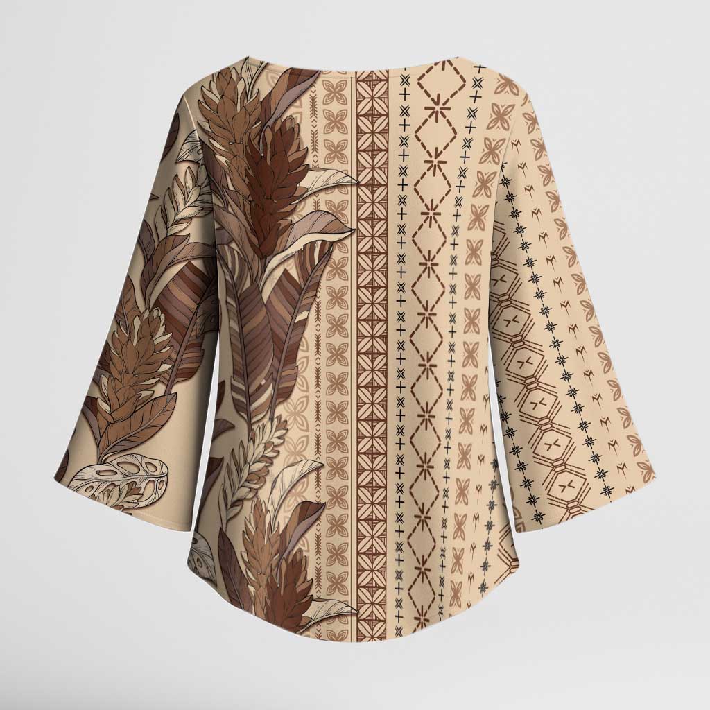 Women's Day Samoa Malu Tattoo Inspired Mix Teuila Kimono Sleeve Blouse Vintage Tapa LT7 - Polynesian Pride
