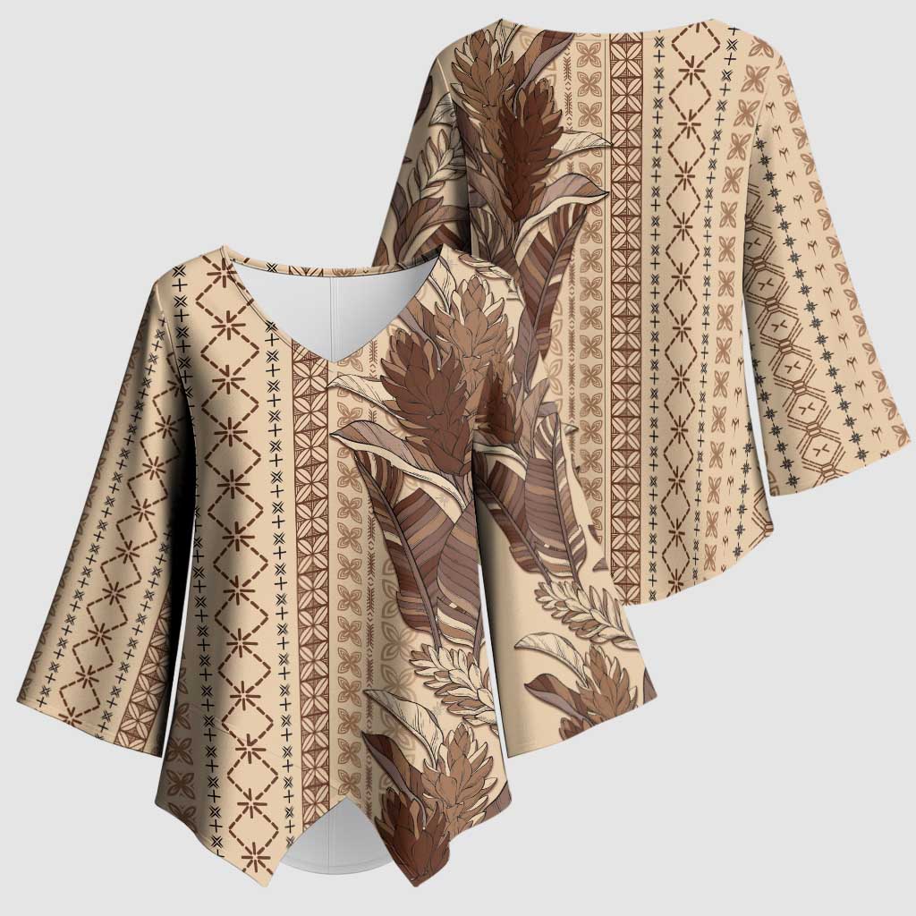 Women's Day Samoa Malu Tattoo Inspired Mix Teuila Kimono Sleeve Blouse Vintage Tapa LT7 - Polynesian Pride