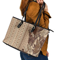 Women's Day Samoa Malu Tattoo Inspired Mix Teuila Leather Tote Bag Vintage Tapa LT7 - Polynesian Pride