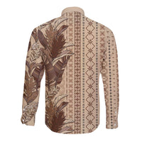 Women's Day Samoa Malu Tattoo Inspired Mix Teuila Long Sleeve Button Shirt Vintage Tapa LT7 - Polynesian Pride