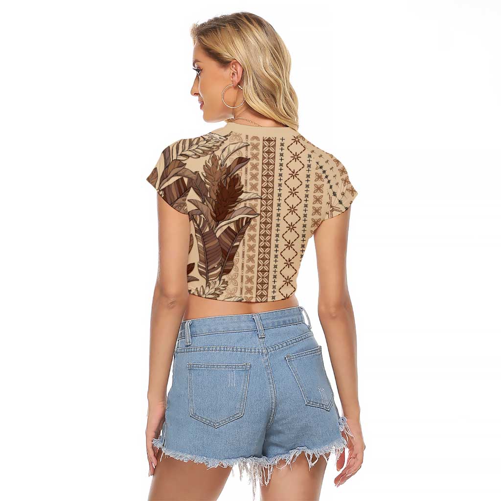 Women's Day Samoa Malu Tattoo Inspired Mix Teuila Raglan Cropped T Shirt Vintage Tapa LT7 - Polynesian Pride