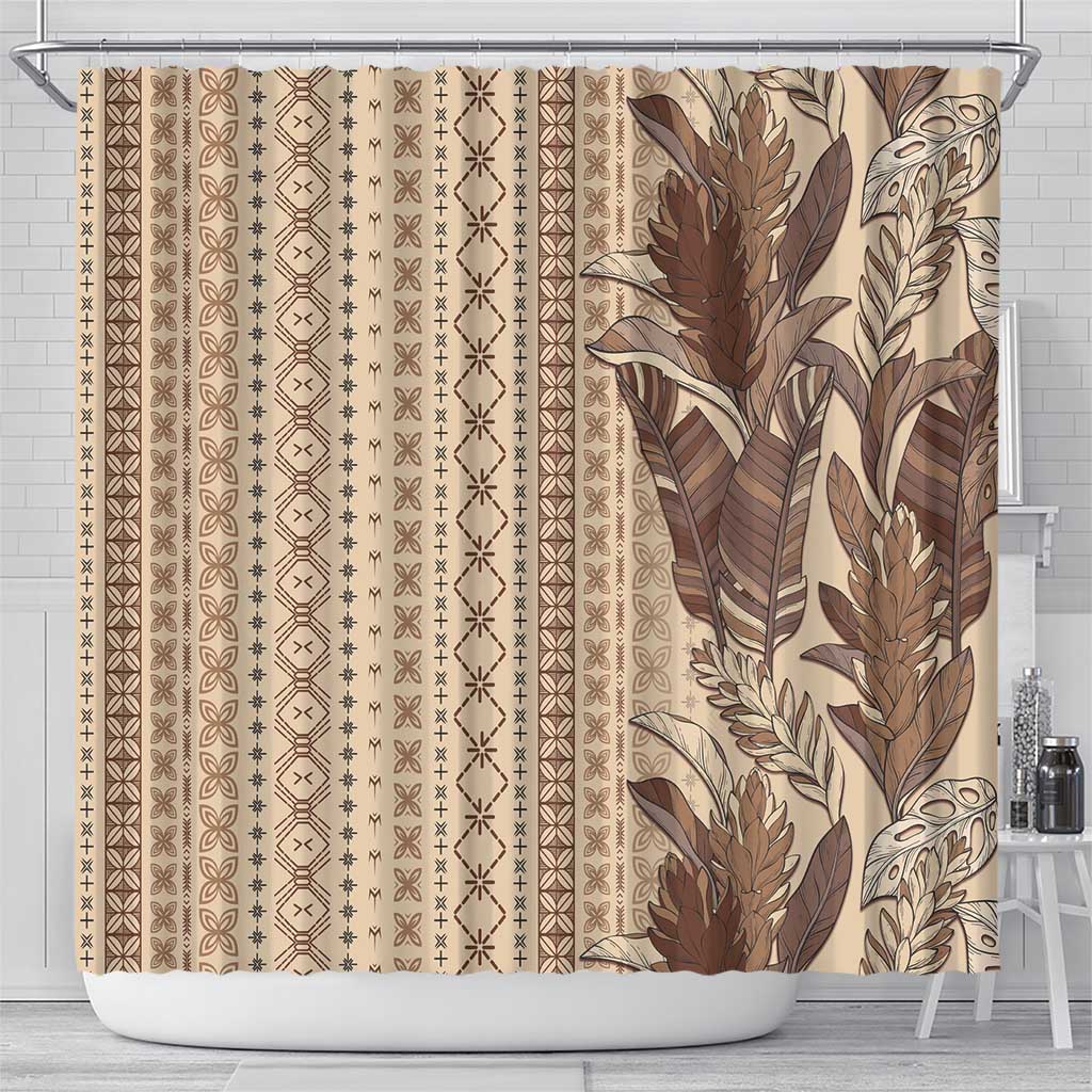 Women's Day Samoa Malu Tattoo Inspired Mix Teuila Shower Curtain Vintage Tapa LT7 - Polynesian Pride