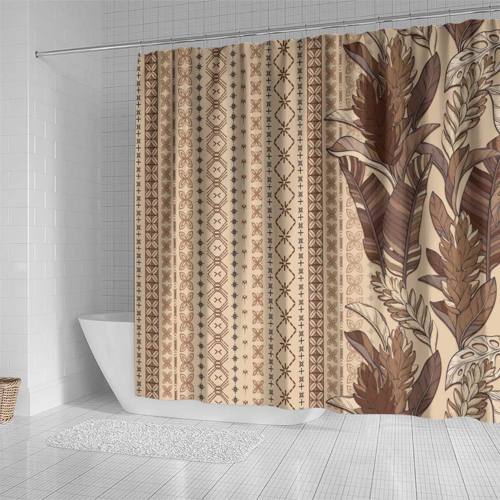Women's Day Samoa Malu Tattoo Inspired Mix Teuila Shower Curtain Vintage Tapa LT7 - Polynesian Pride