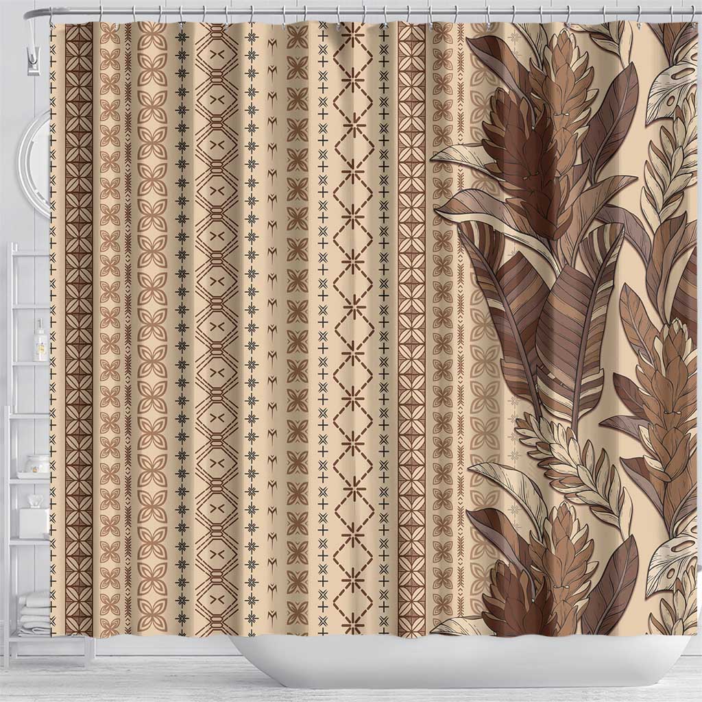 Women's Day Samoa Malu Tattoo Inspired Mix Teuila Shower Curtain Vintage Tapa LT7 - Polynesian Pride