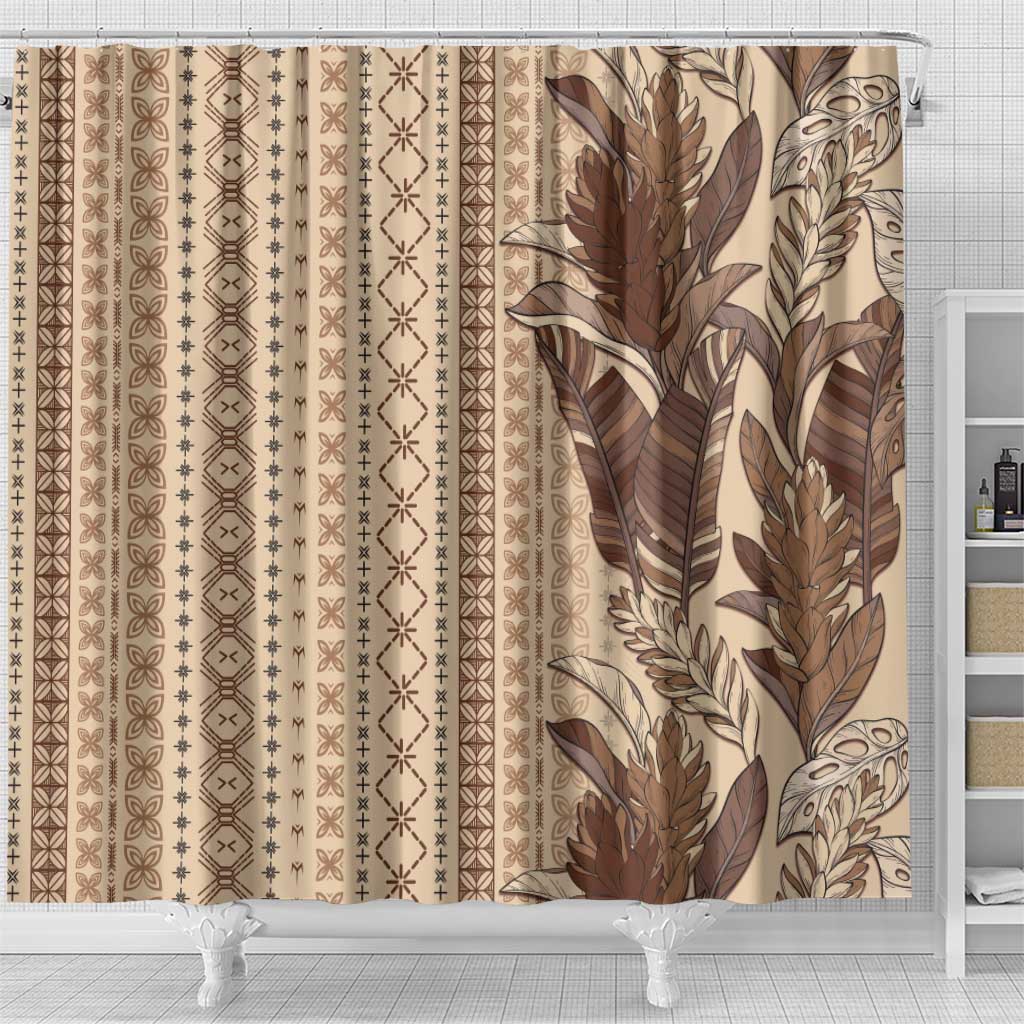 Women's Day Samoa Malu Tattoo Inspired Mix Teuila Shower Curtain Vintage Tapa LT7 - Polynesian Pride