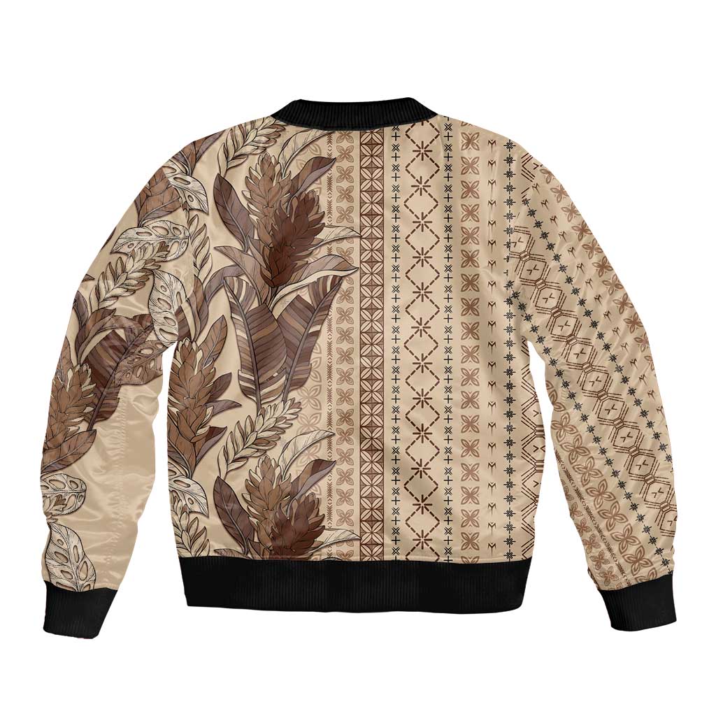 Women's Day Samoa Malu Tattoo Inspired Mix Teuila Sleeve Zip Bomber Jacket Vintage Tapa LT7 - Polynesian Pride