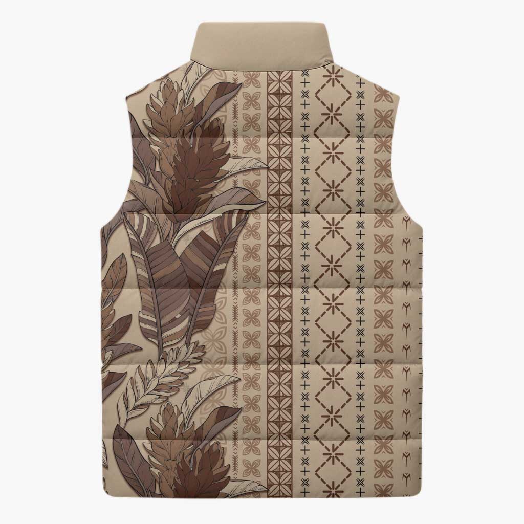 Women's Day Samoa Malu Tattoo Inspired Mix Teuila Sleeveless Puffer Jacket Vintage Tapa LT7 - Polynesian Pride