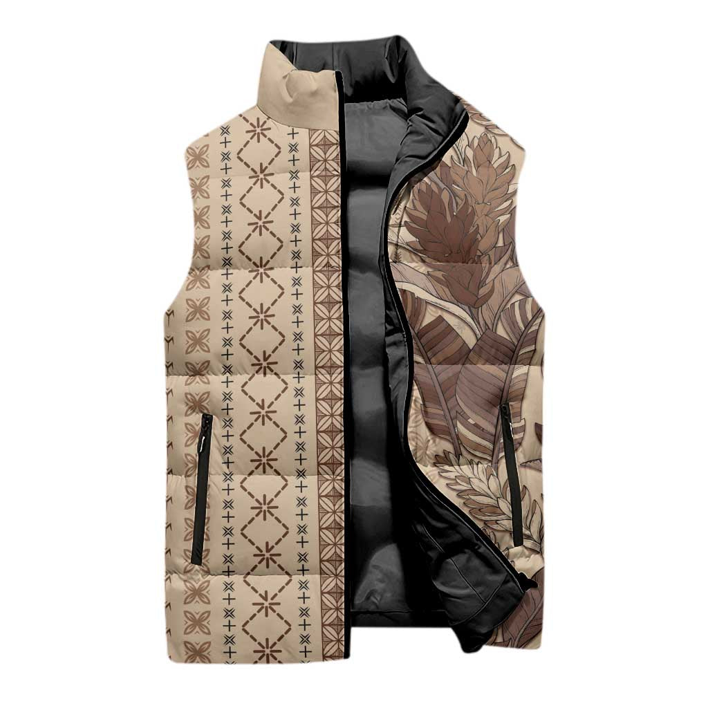 Women's Day Samoa Malu Tattoo Inspired Mix Teuila Sleeveless Puffer Jacket Vintage Tapa LT7 - Polynesian Pride