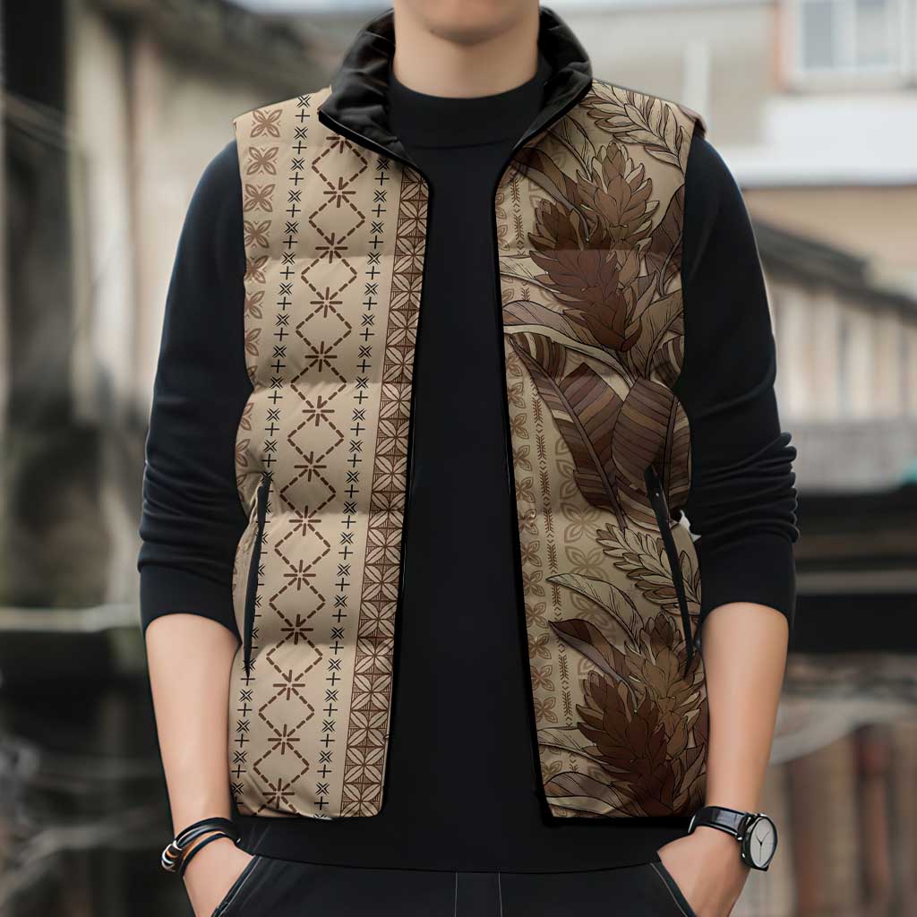 Women's Day Samoa Malu Tattoo Inspired Mix Teuila Sleeveless Puffer Jacket Vintage Tapa LT7 - Polynesian Pride
