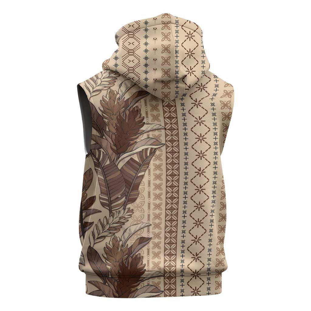 Women's Day Samoa Malu Tattoo Inspired Mix Teuila Sleeveless Zip Hoodie Vintage Tapa