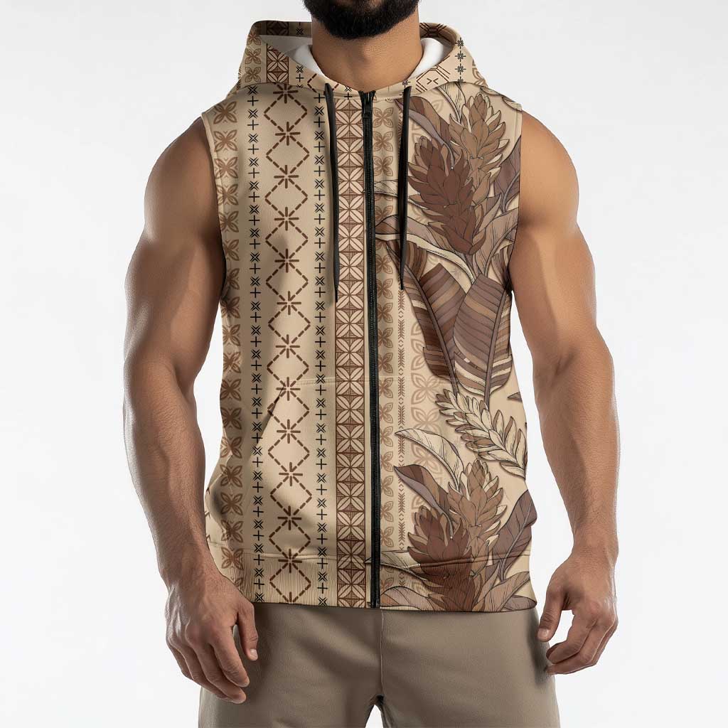 Women's Day Samoa Malu Tattoo Inspired Mix Teuila Sleeveless Zip Hoodie Vintage Tapa