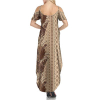 Women's Day Samoa Malu Tattoo Inspired Mix Teuila Summer Maxi Dress Vintage Tapa LT7 - Polynesian Pride