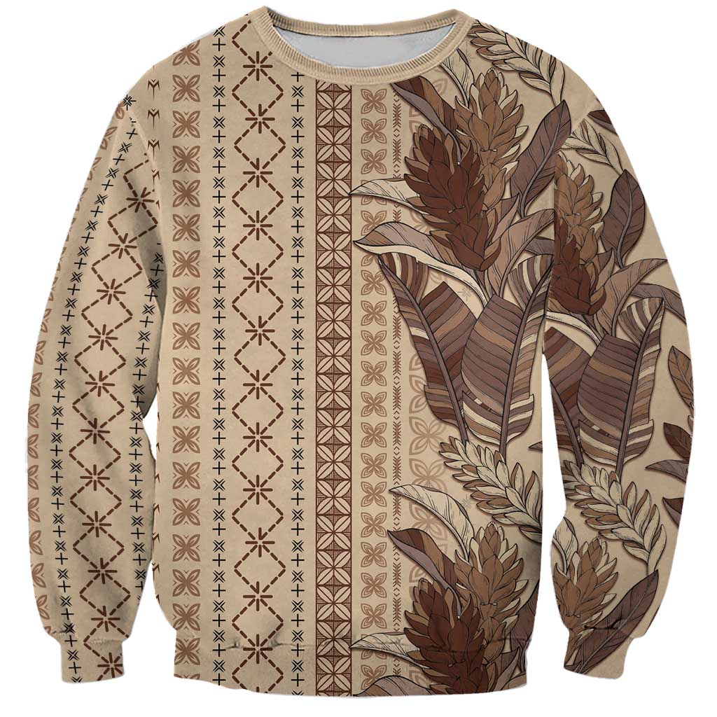 Women's Day Samoa Malu Tattoo Inspired Mix Teuila Sweatshirt Vintage Tapa LT7 Unisex Beige - Polynesian Pride