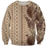 Women's Day Samoa Malu Tattoo Inspired Mix Teuila Sweatshirt Vintage Tapa LT7 Unisex Beige - Polynesian Pride