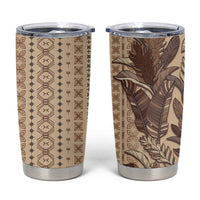 Women's Day Samoa Malu Tattoo Inspired Mix Teuila Tumbler Cup Vintage Tapa LT7 Beige - Polynesian Pride