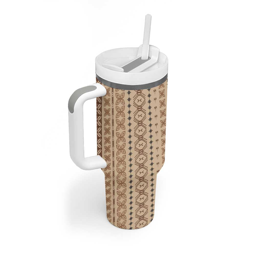 Women's Day Samoa Malu Tattoo Inspired Mix Teuila Tumbler With Handle Vintage Tapa LT7 - Polynesian Pride